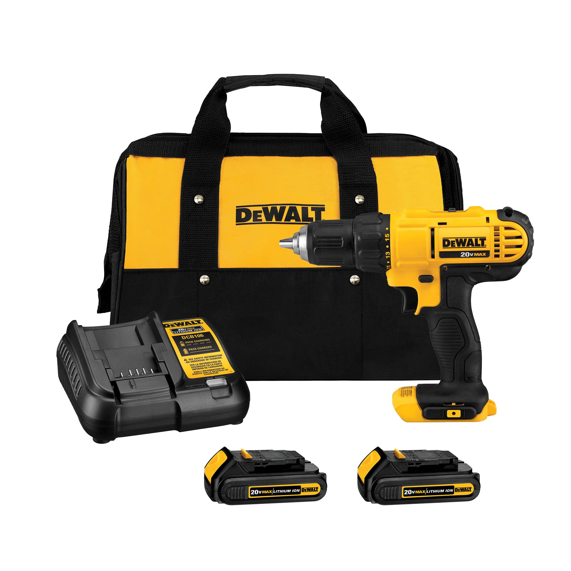 DEWALT 20V MAX Cordless Drill/Driver Kit (DCD771C2)