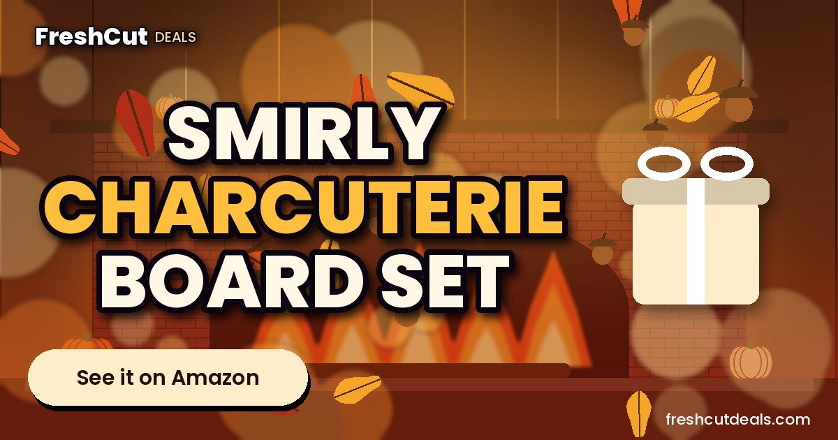 SMIRLY Charcuterie Board Set with Serving Accessories, Bamboo
