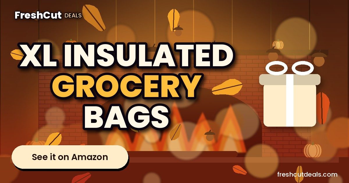 2-Pack, XL-Large Insulated Grocery Shopping Bags, Black, Reusable Bag