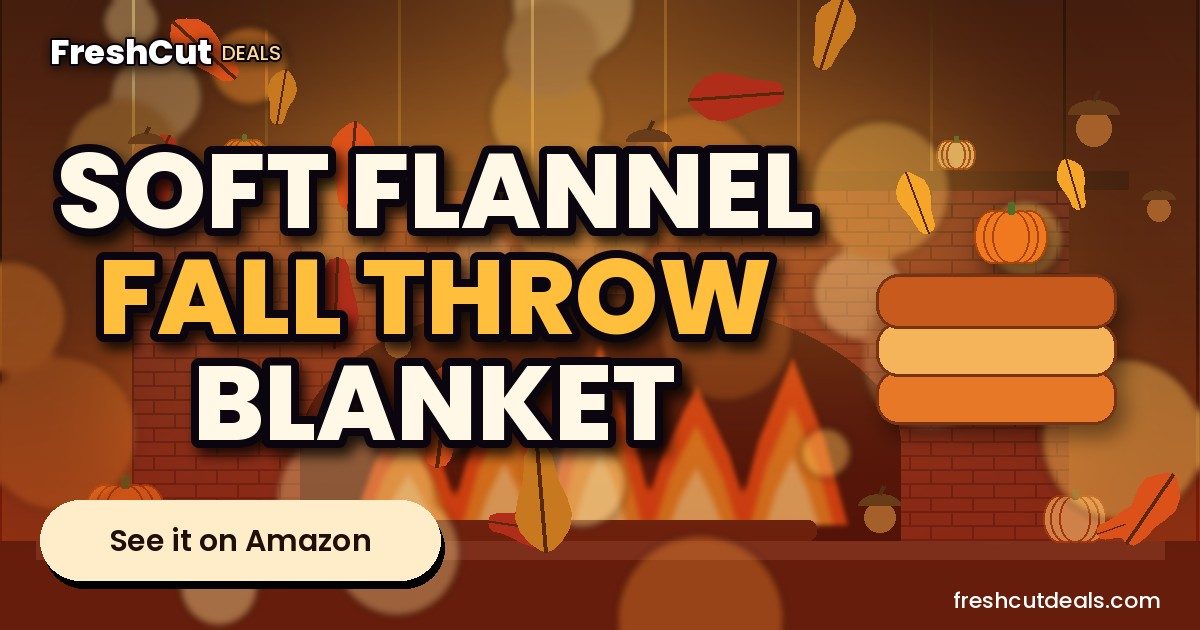 SOCHOW Super Soft Flannel Fall Throw Blanket, 50 x 60 Inches, Caramel