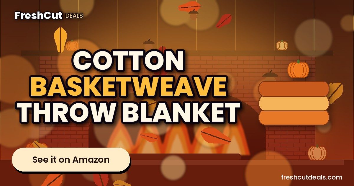DII Woven Throw Collection 100% Cotton, Basketweave, 50x60, Pumpkin Spice