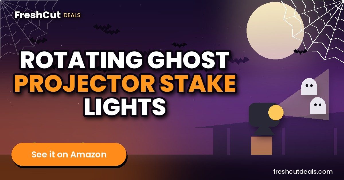 LED Halloween Decoration, Ghost Rotating Projector Yard Stake Lights, Indoor Outdoor Landscape Night Light