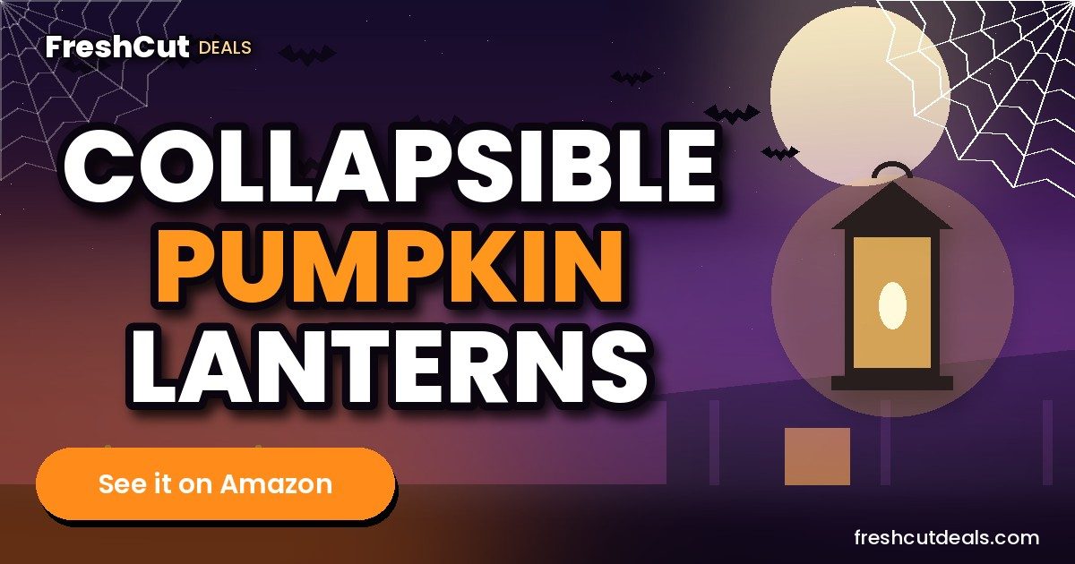 EverBrite 3-Pack Halloween Collapsible Pumpkin Lantern, Two Color Changing