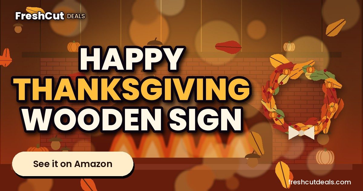 Happy Thanksgiving Sign, Wooden Shelf, Table & Wall Indoor Decor