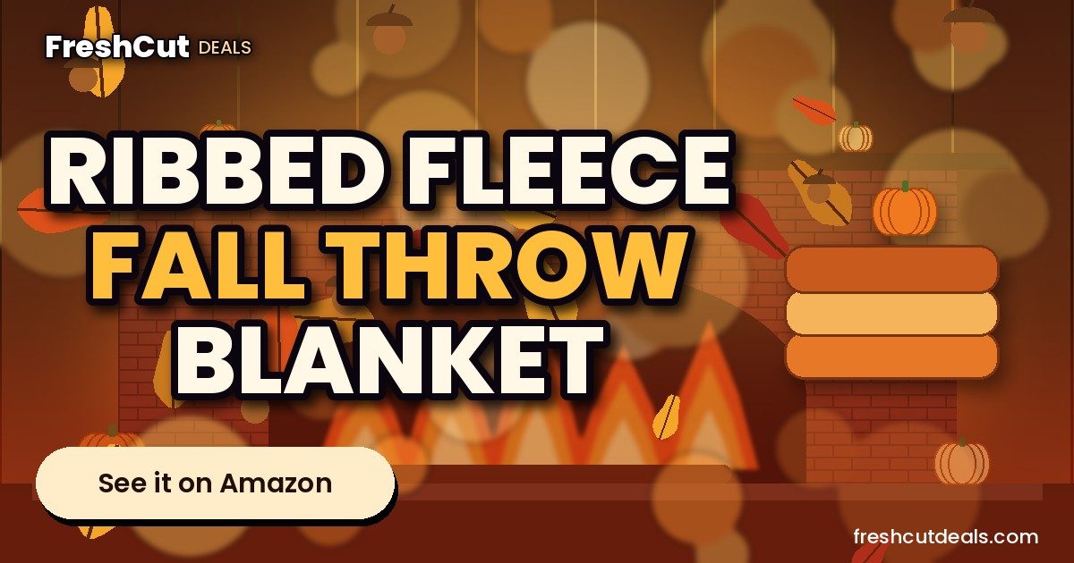 BEDELITE Ribbed Fleece Fall Throw Blanket, Burnt Orange, 50"x60"