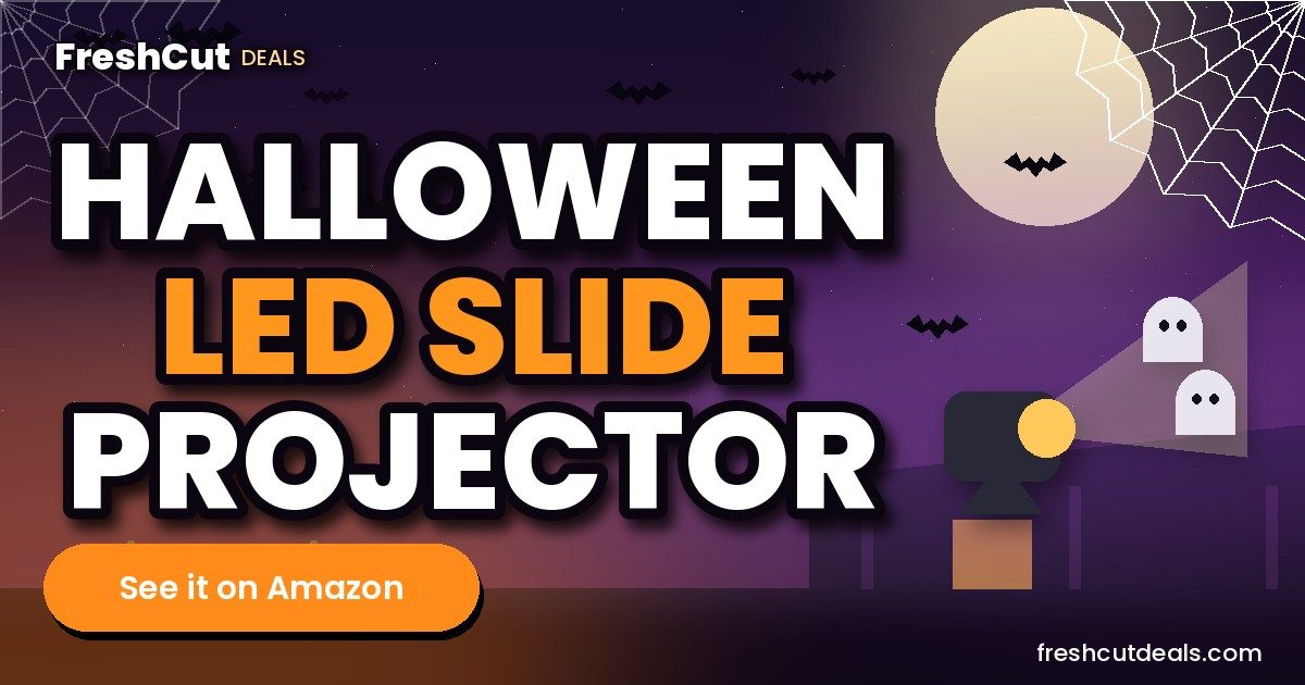 Star Shower Slide Show Halloween LED Projector, 6 Slides, Full-Color