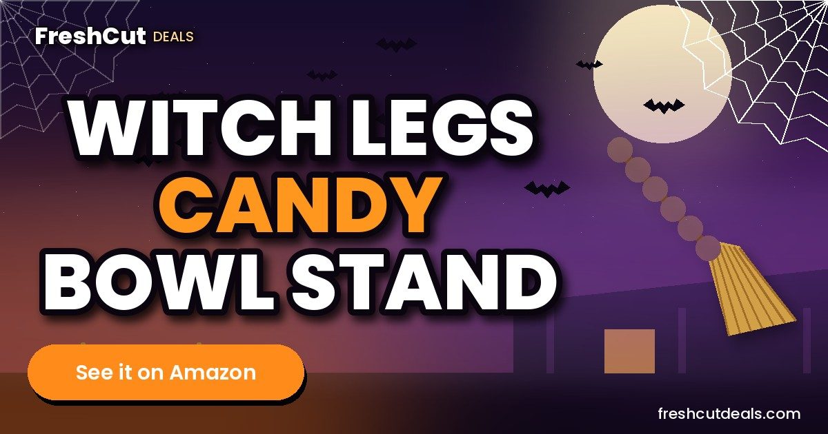 Halloween Decorations Outdoor, 32" Tall Witch Legs Candy Bowl Stand Holder