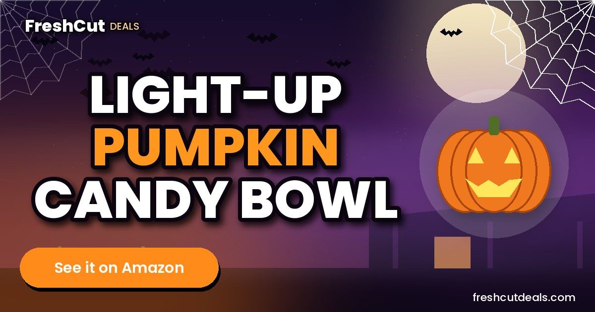 Mud Pie Halloween Animated LED Light up Pumpkin Bowl