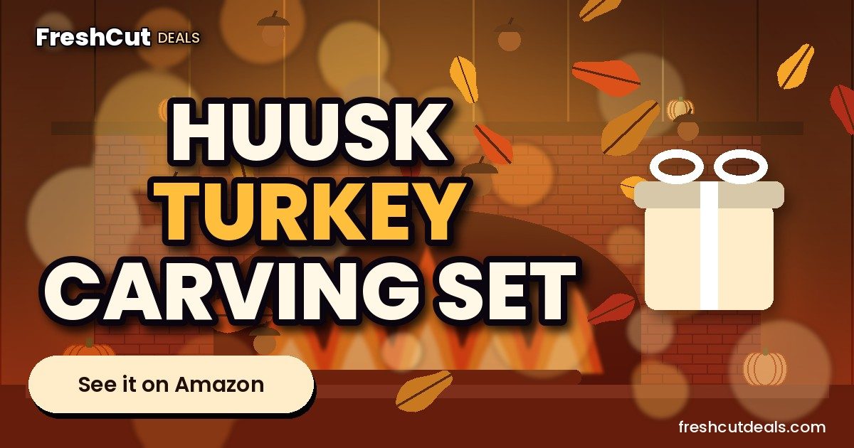 Huusk Turkey Carving Knife Set with Elegant Box, Gifts for Men Women