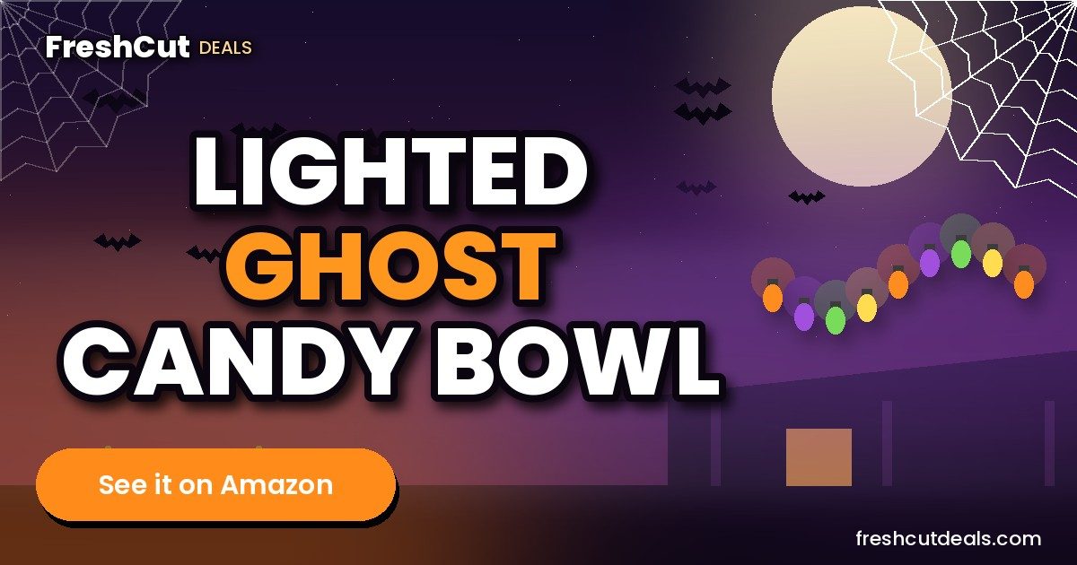 30 in Large-Capacity Lighted Halloween Ghost Candy Bowl with Timer Remote
