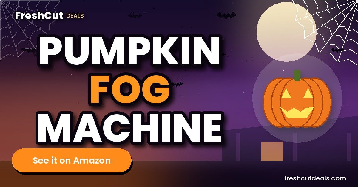HOPOCO Halloween Pumpkin Fog Machine with 12 LED Colors
